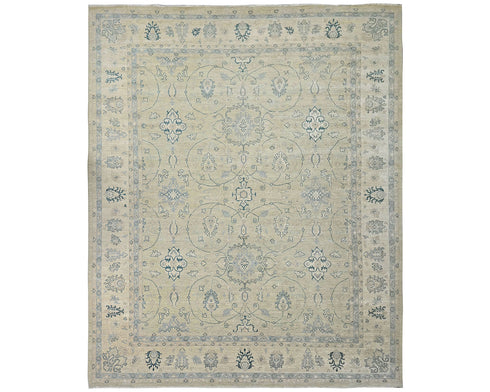 12x15 Zeigler Muted Gray Afghan Hand Knotted Wool Area Rug